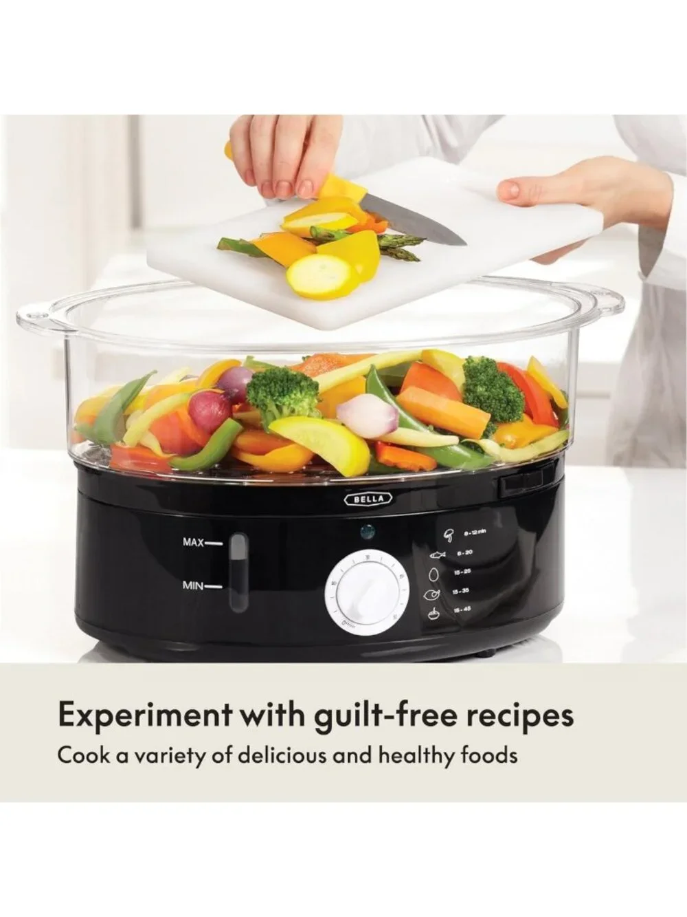 Two Tier Food Steamer with Stackable Baskets - Healthy Cooking, Black Kitchen